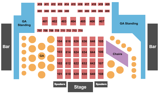 seating chart for Canyon Club - Agoura Hills - Endstage - eventticketscenter.com